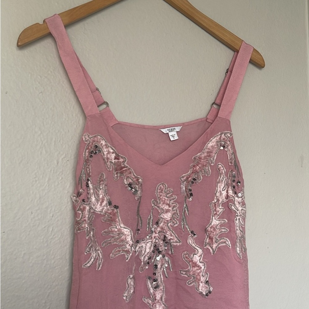 Guess Y2K Elegant Pink Embellished Women's Top
